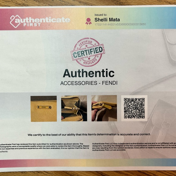 Fendi wallet w/ Certificate of Authentication - Picture 2 of 12